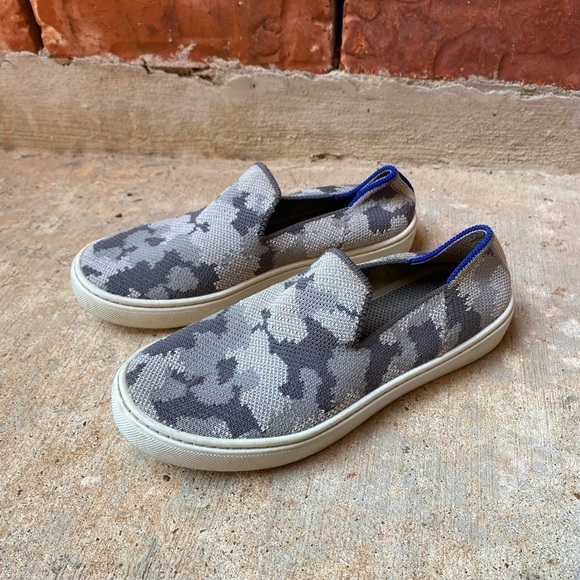 Rothy's Youth 2 Gray Camo Camouflage Slip On Casual Sneakers - Picture 1 of 9